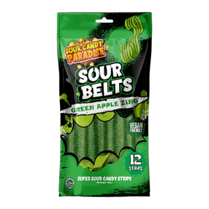 Hovedbilde Sour Belts Green Apple Zing 100g*12st./ Halal