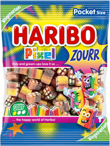 Haribo PIXEL ZOURR 80G*22st/Vegan